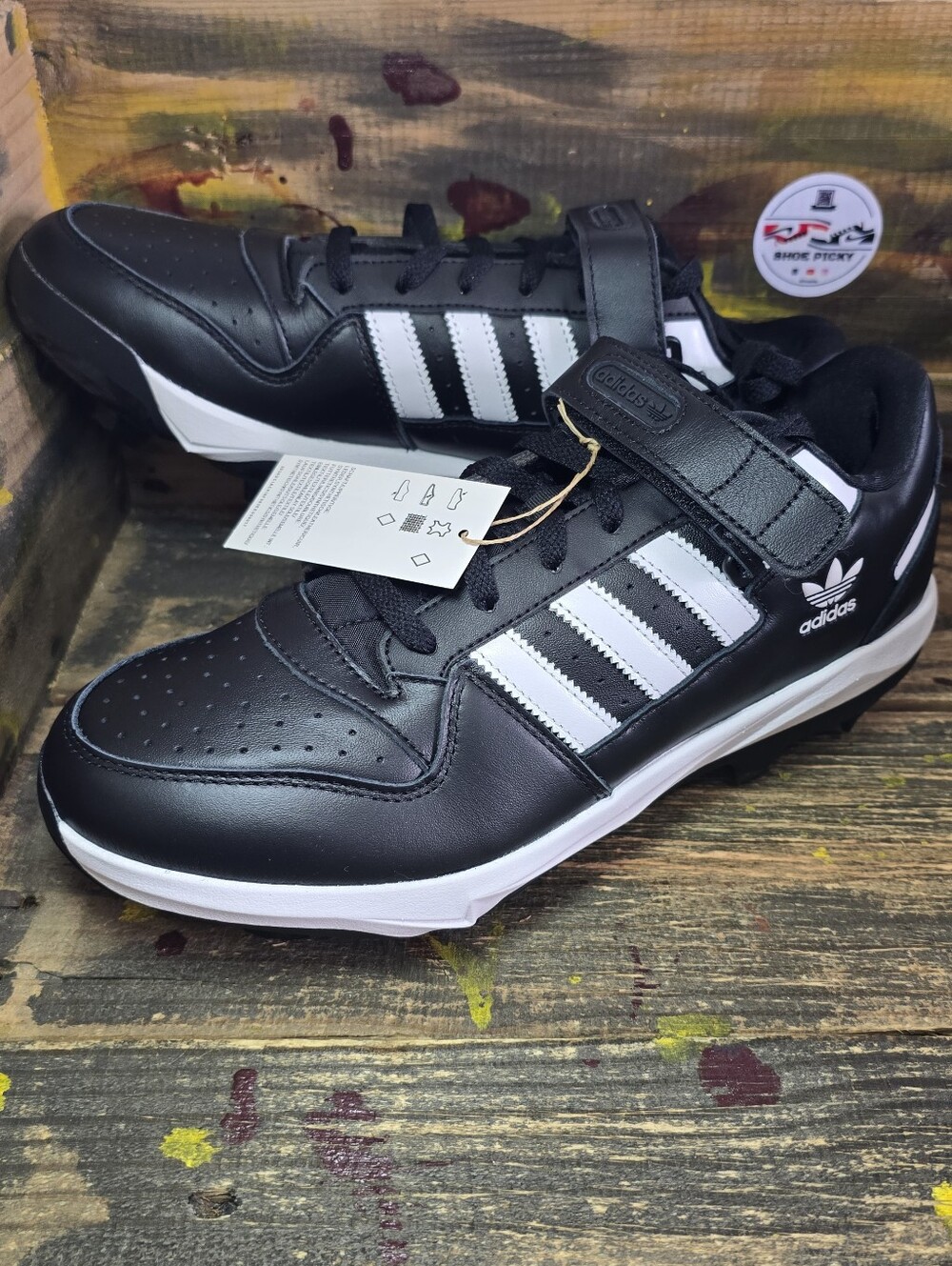 Adidas Forum TPU‎ Baseball Cleats BSB Black Men's JR9614 Size 10.5 New